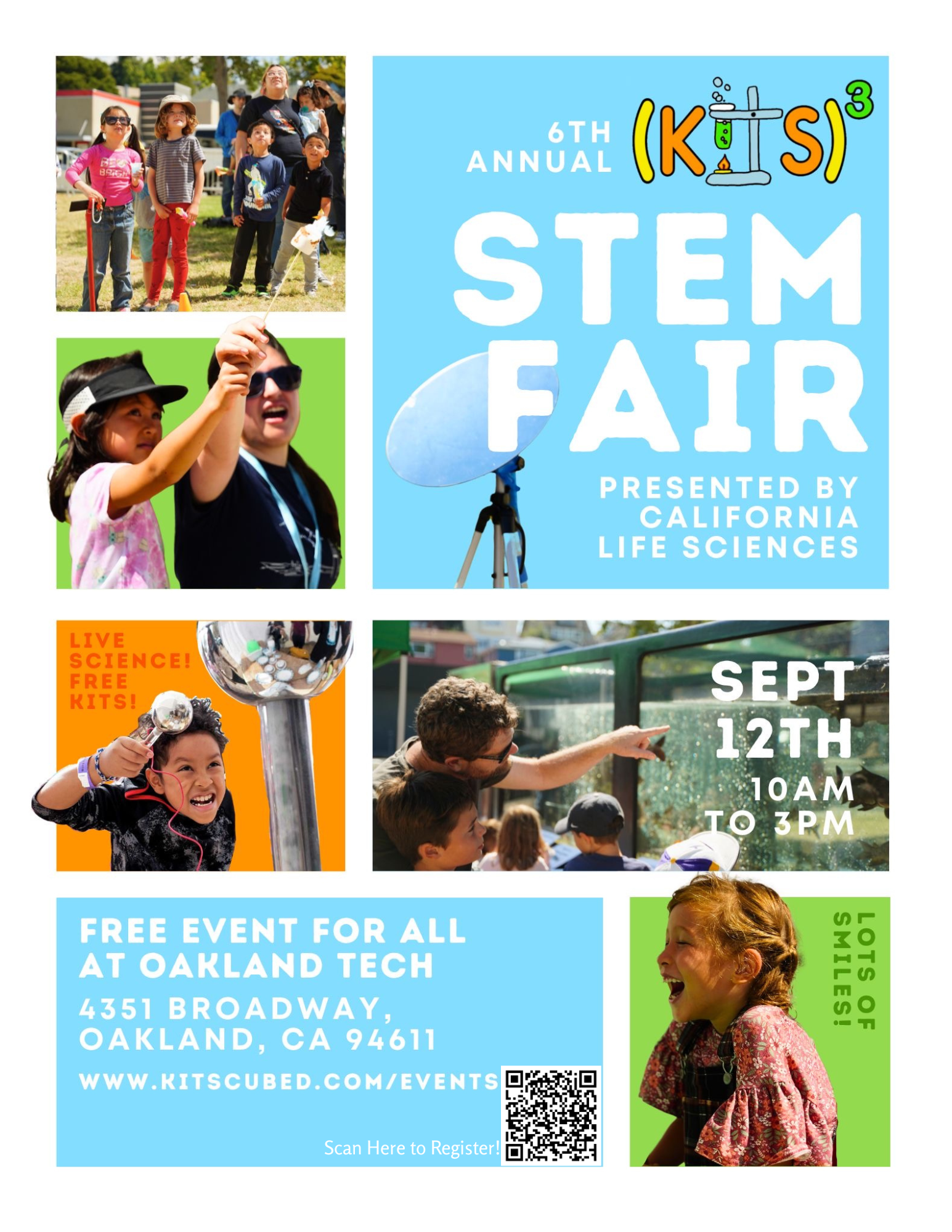 6th Annual STEM Fair presented by California Life Sciences, September 12th at Oakland Tech